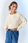 CORA LOOSE FIT CABLE KNIT SWEATER