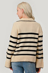 STRIPE PATTERN KNIT SWEATER