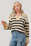 STRIPE PATTERN KNIT SWEATER