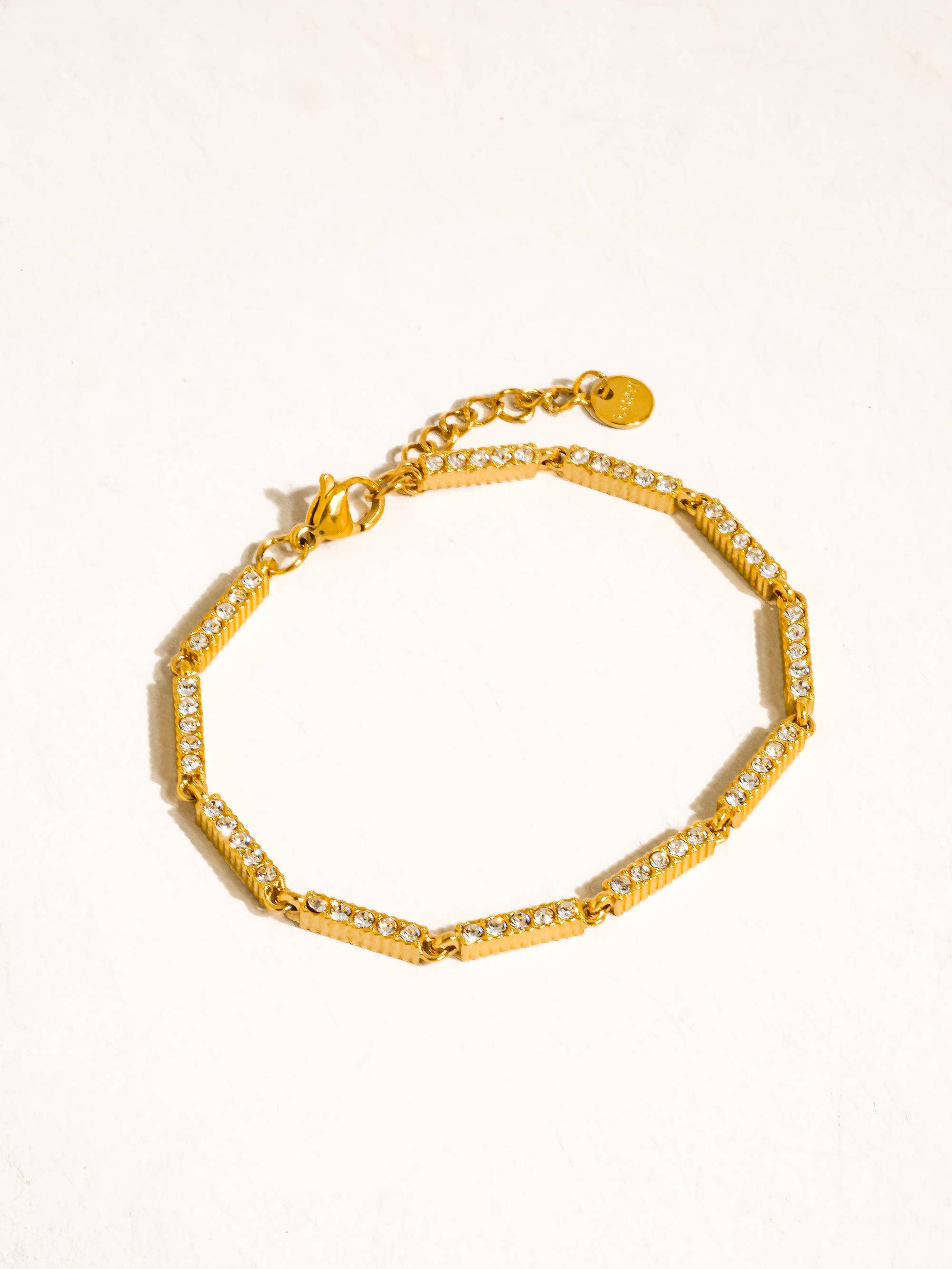 Tamsin 18K Gold Non-Tarnish CZ Tennis Chain Bracelet