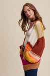 HAND KNIT MULTI STRIPED CARDIGAN