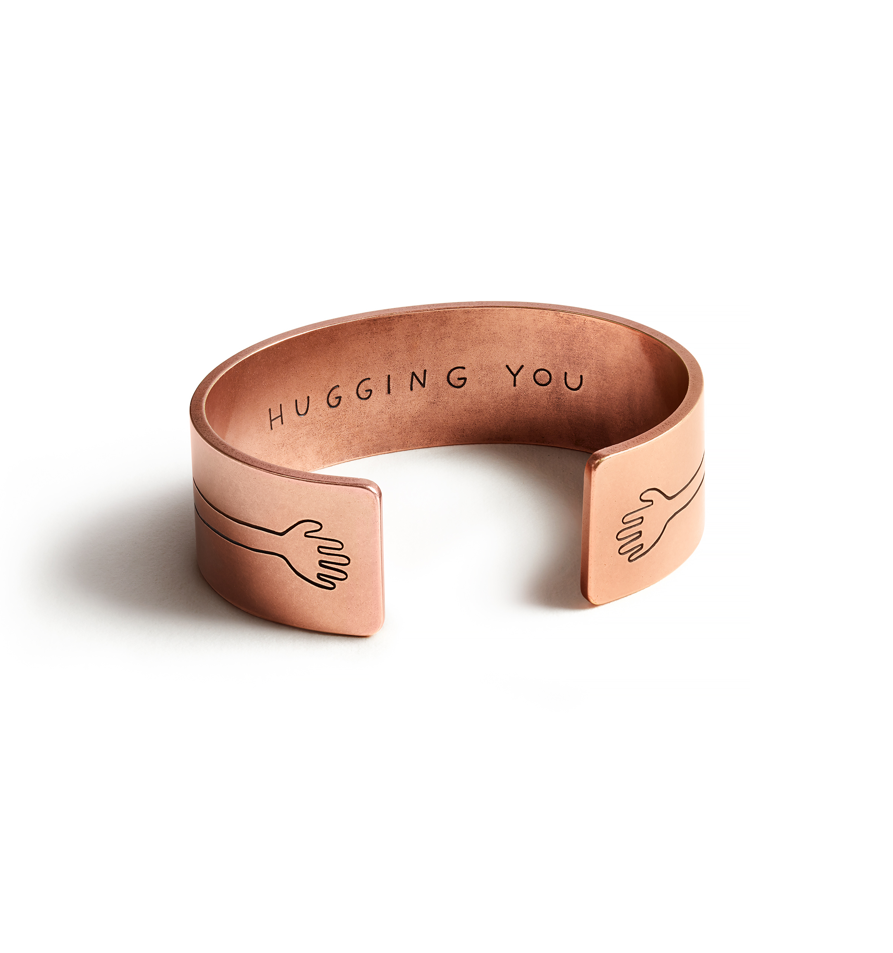 HUGGING YOU CUFF | BRASS BRACELET | SECRET MESSAGE