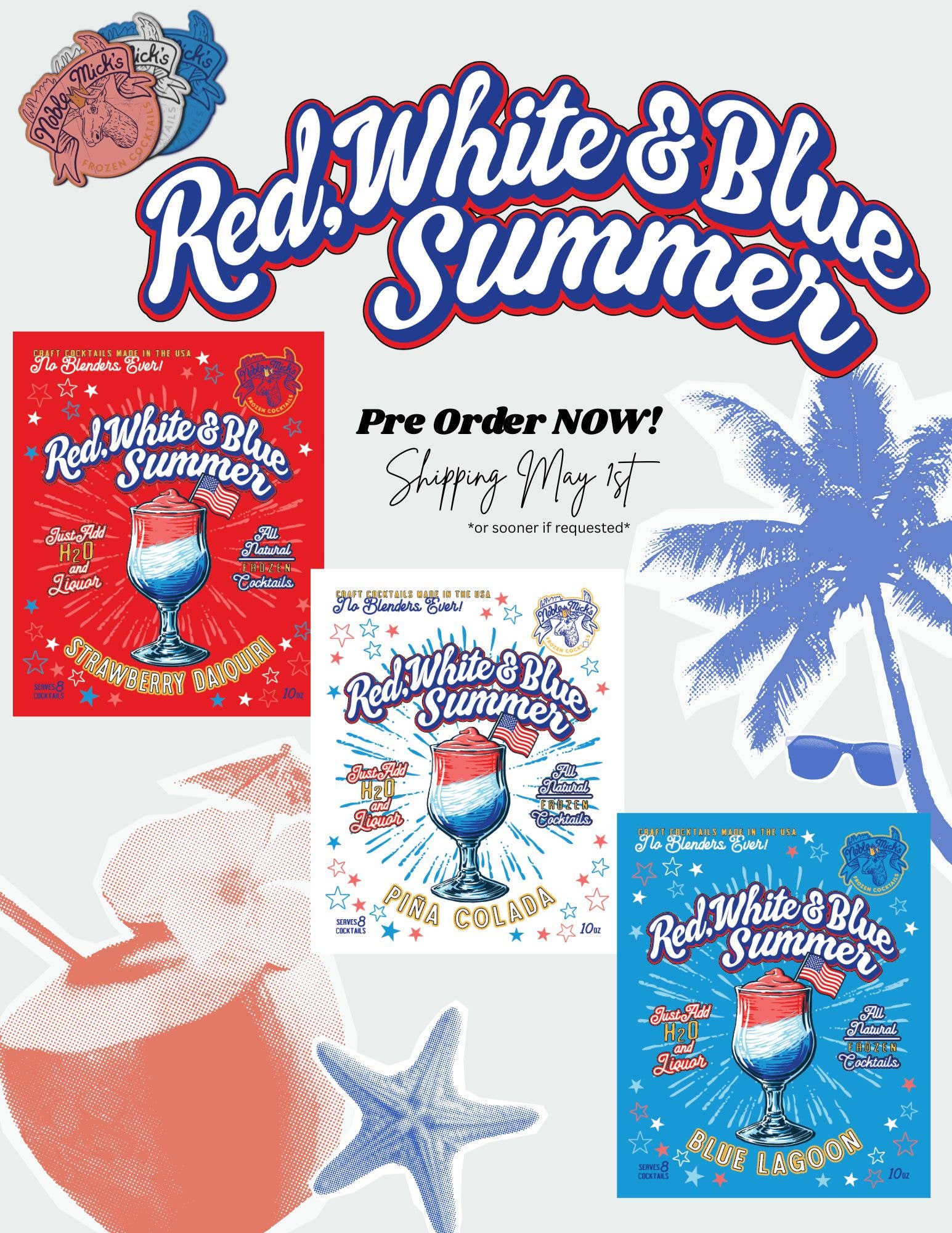 RED, WHITE & BLUE SUMMER PIÑA COLADA FROZEN COCKTAIL