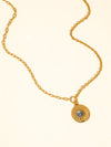 Moonlit 18K Gold Non-Tarnish Blue Stone Medallion Necklace