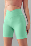 Light green spandex volleyball shorts