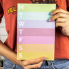 6x9 RAINBOW COLOR BLOCKED WEEKLY PLANNING PAD