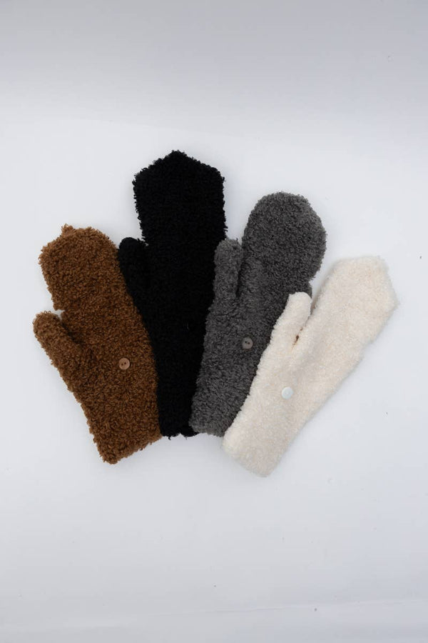 FOLDABLE MITTEN/GLOVES WITH SHERPA FLEECE