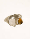 Jaspe Silver Non-Tarnish Tiger Eye Statement Ring