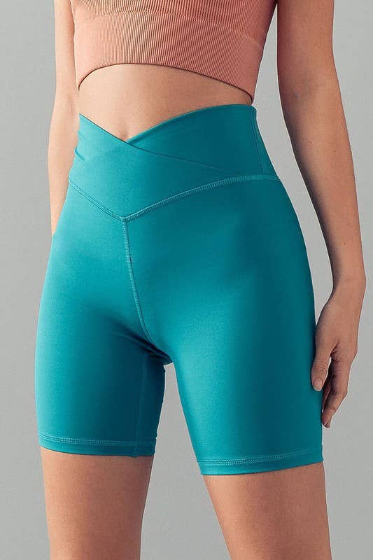 Aquamarine big booty spandex shorts for volleyball 