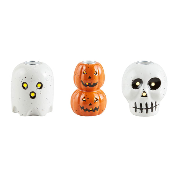 LED HALLOWEEN LIGHT-UP TAPER HOLDERS