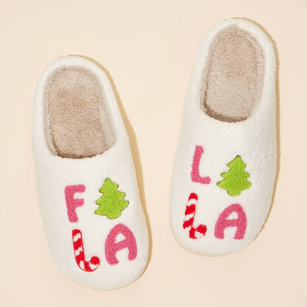 ‘FALALALA’ TREE FUZZY SLIPPERS