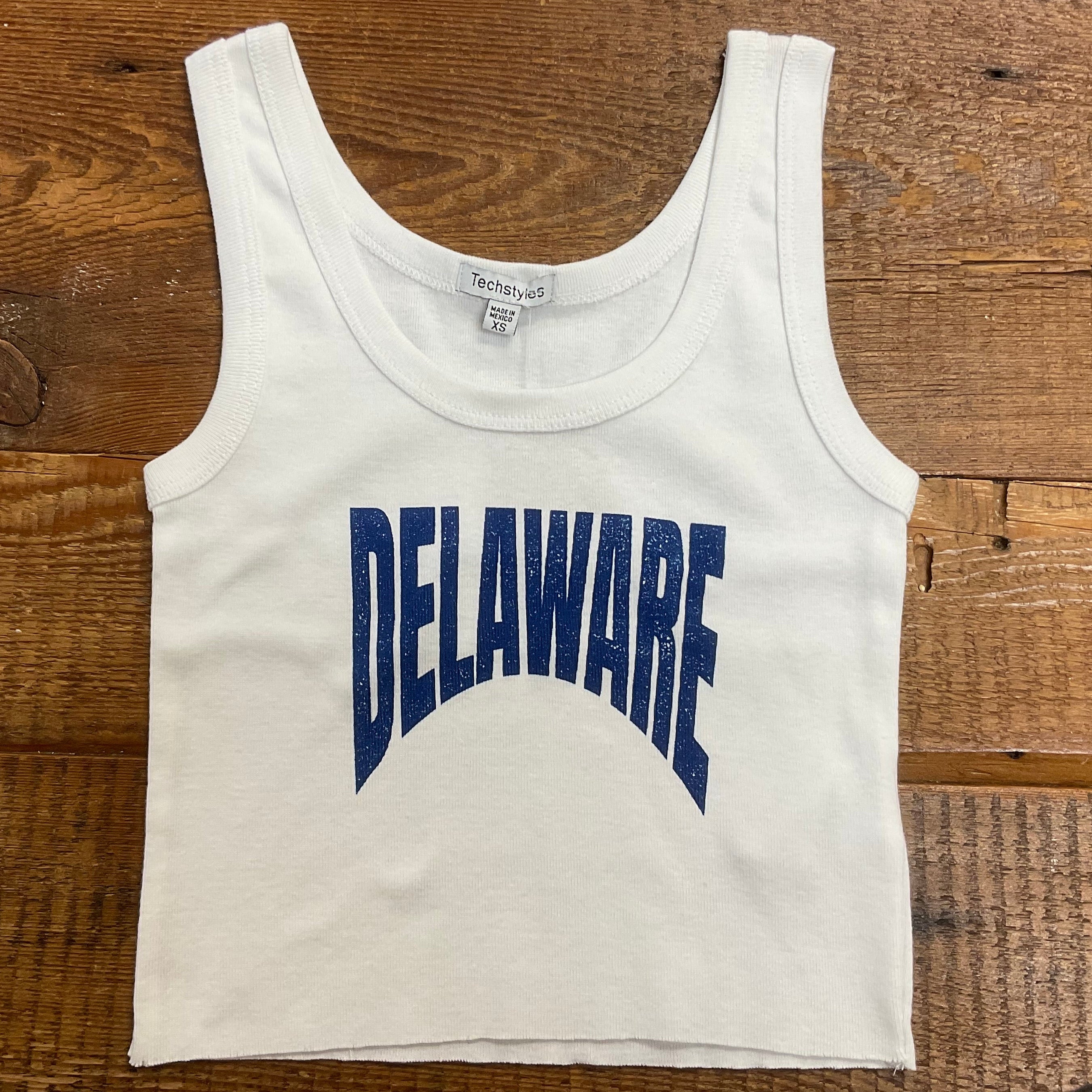 DELAWARE PRINT CROPPED RIBBED TANK