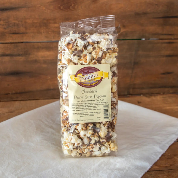 CHOCOLATE AND PEANUT BUTTER GOURMET POPCORN