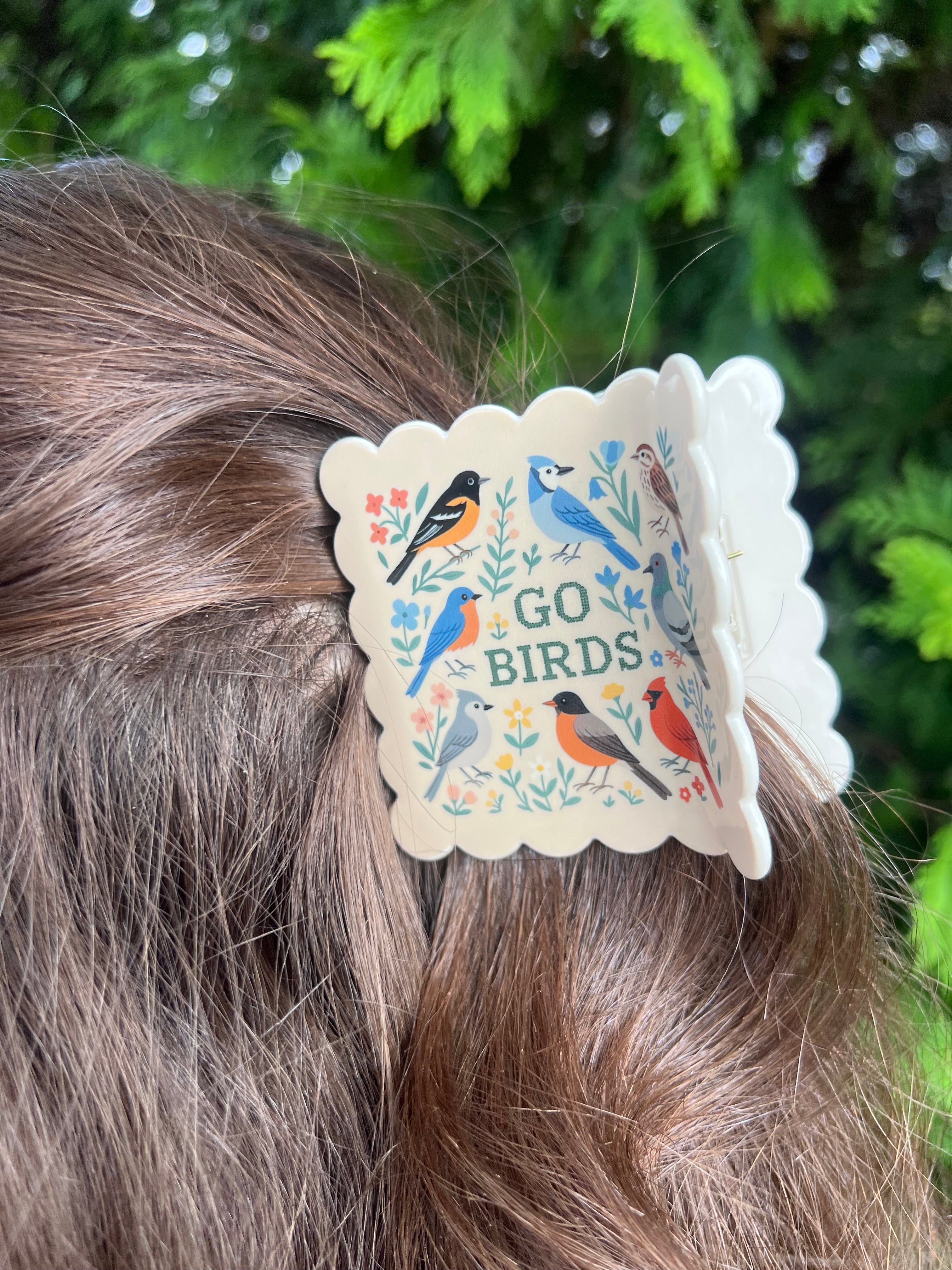 BIRDS FAN HAIR CLAW CLIP