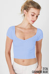 CAP SLEEVE RIBBED CROP TOP