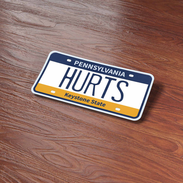 HURTS PHILLY SPORTS STICKER - PENNSYLVANIA LICENSE PLATE