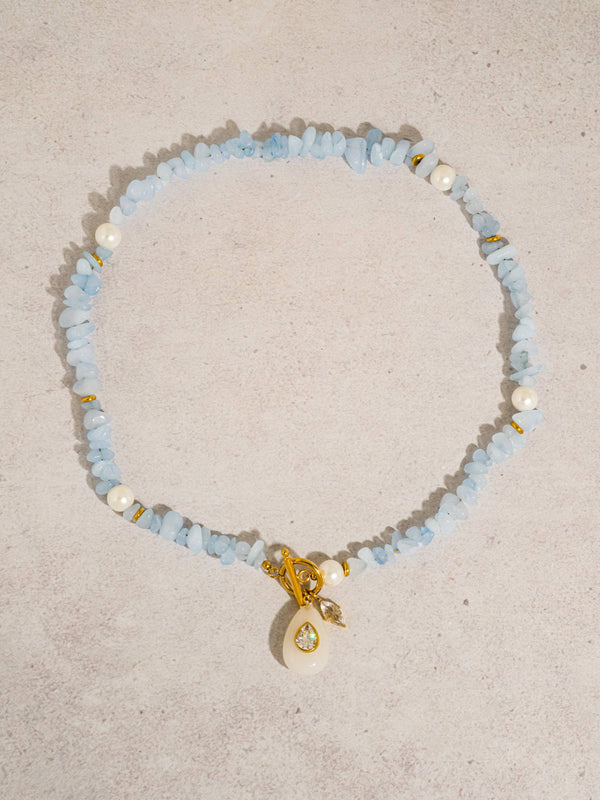 Cercey 18K Gold Non-Tarnish Stone Charm Necklace