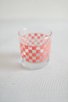 CHECKERED DRINKING GLASS