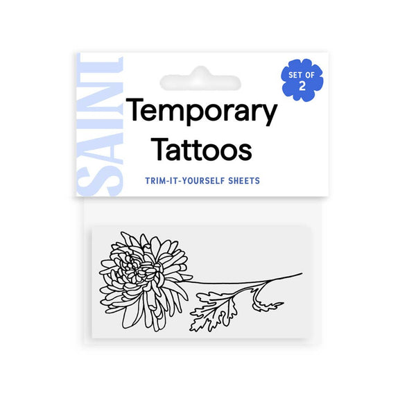 NOVEMBER BIRTH FLOWER - CHRYSANTHEMUM TEMPORARY TATTOOS