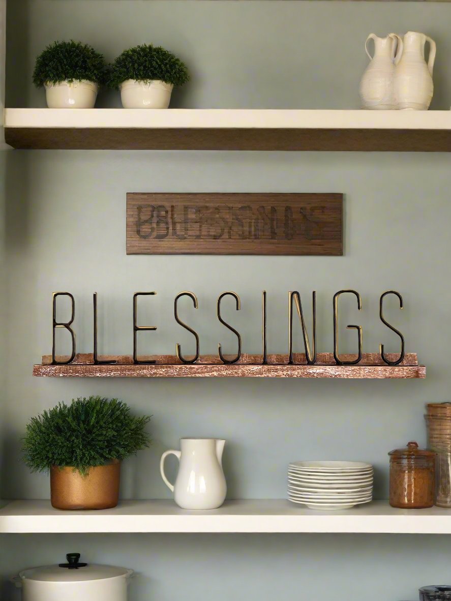 BLACK METAL BLESSINGS SITTER SIGN-SALE