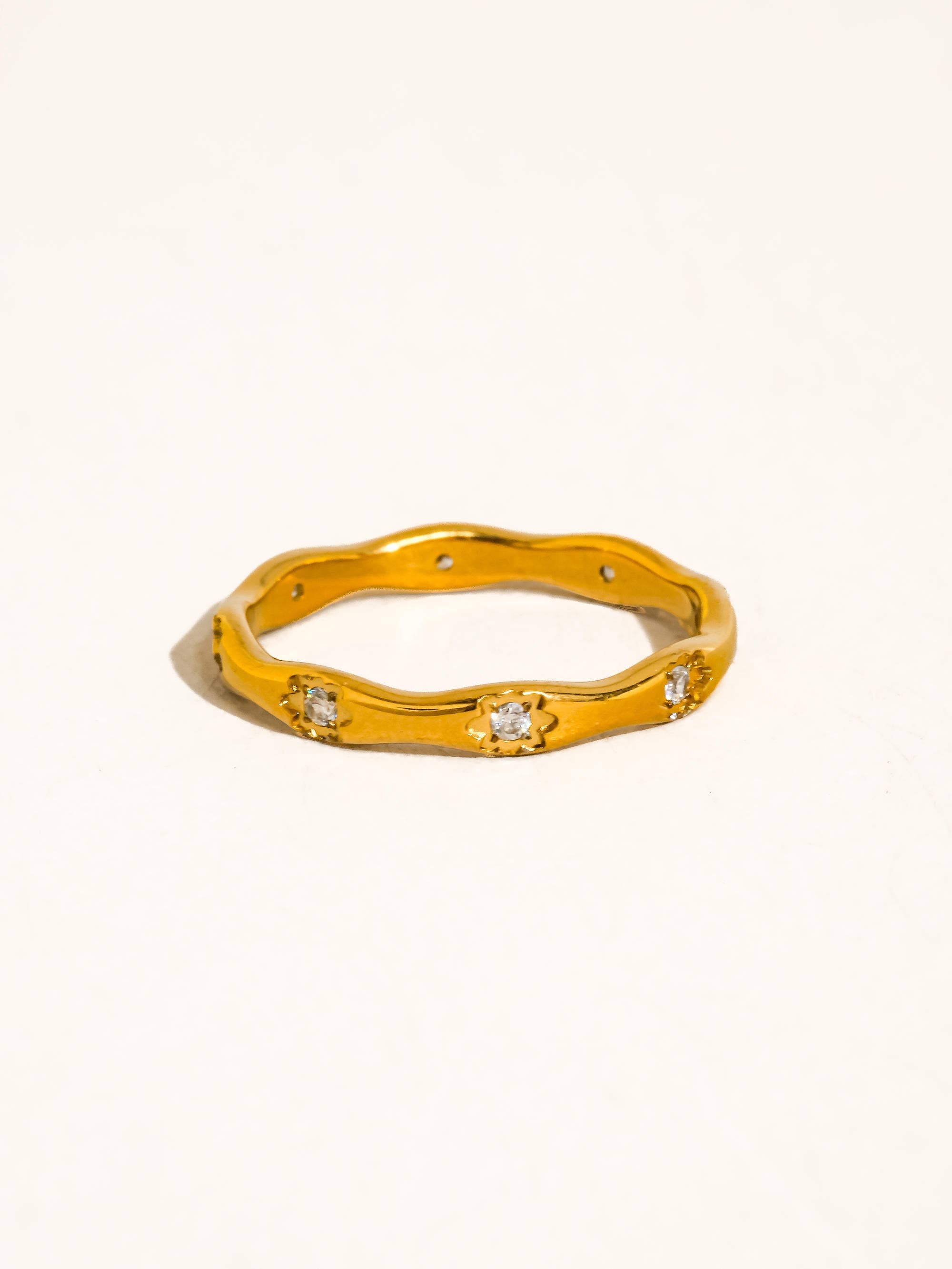 Vendome 18K Gold Non-Tarnish CZ Starburst Ring