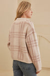 IVORY HALF ZIP LONG SLEEVE TERRY TOP