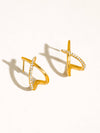 Echo 18K Gold Non-Tarnish CZ Crossover Earrings