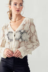 FLOWER CROCHET CARDIGAN