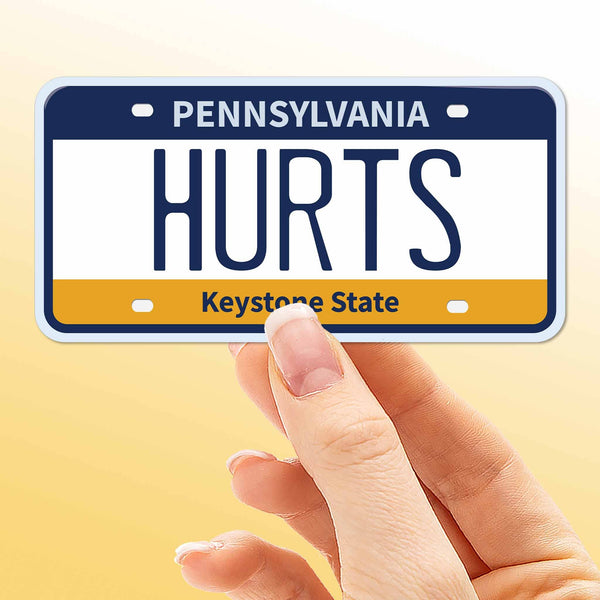 HURTS PHILLY SPORTS STICKER - PENNSYLVANIA LICENSE PLATE