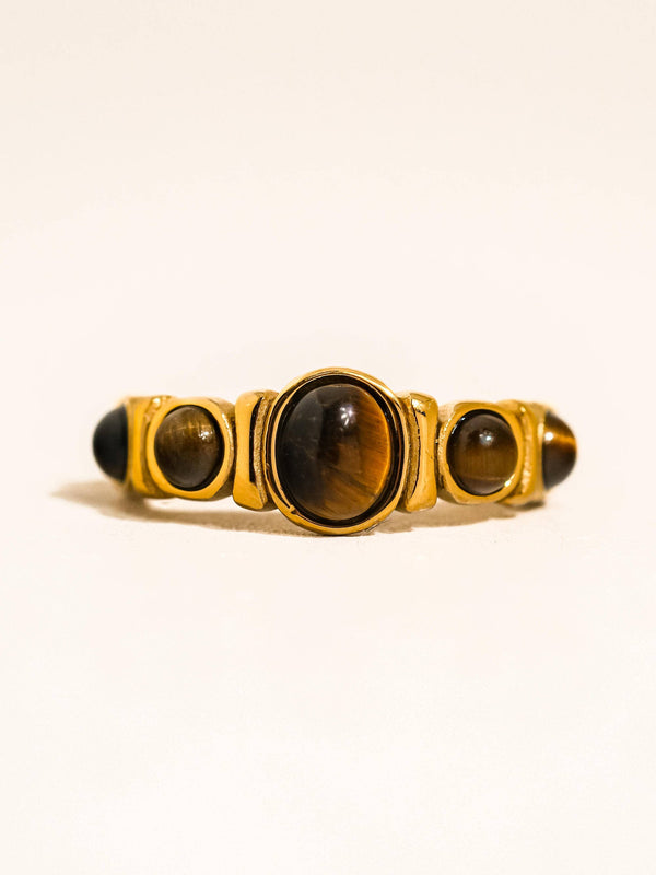 CANSO 18K GOLD NON-TARNISH TIGER EYE RING