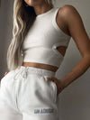 WEST COAST RIB KNIT TANK W/ CUTOUT