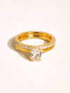 Neve 18K Gold Non-Tarnish Oval CZ Stack Ring