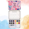 WATERCOLOR POCKET SET OF 12 WITH BRUSH - FLORAL COLORS