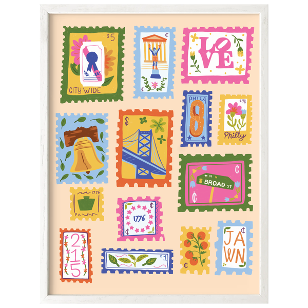 PHILADELPHIA STAMP HOME DECOR 8X10 ART PRINT POSTER