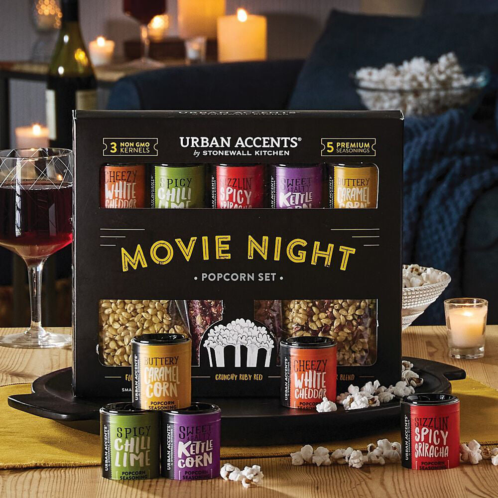 MOVIE NIGHT POPCORN SET URBAN ACCENTS