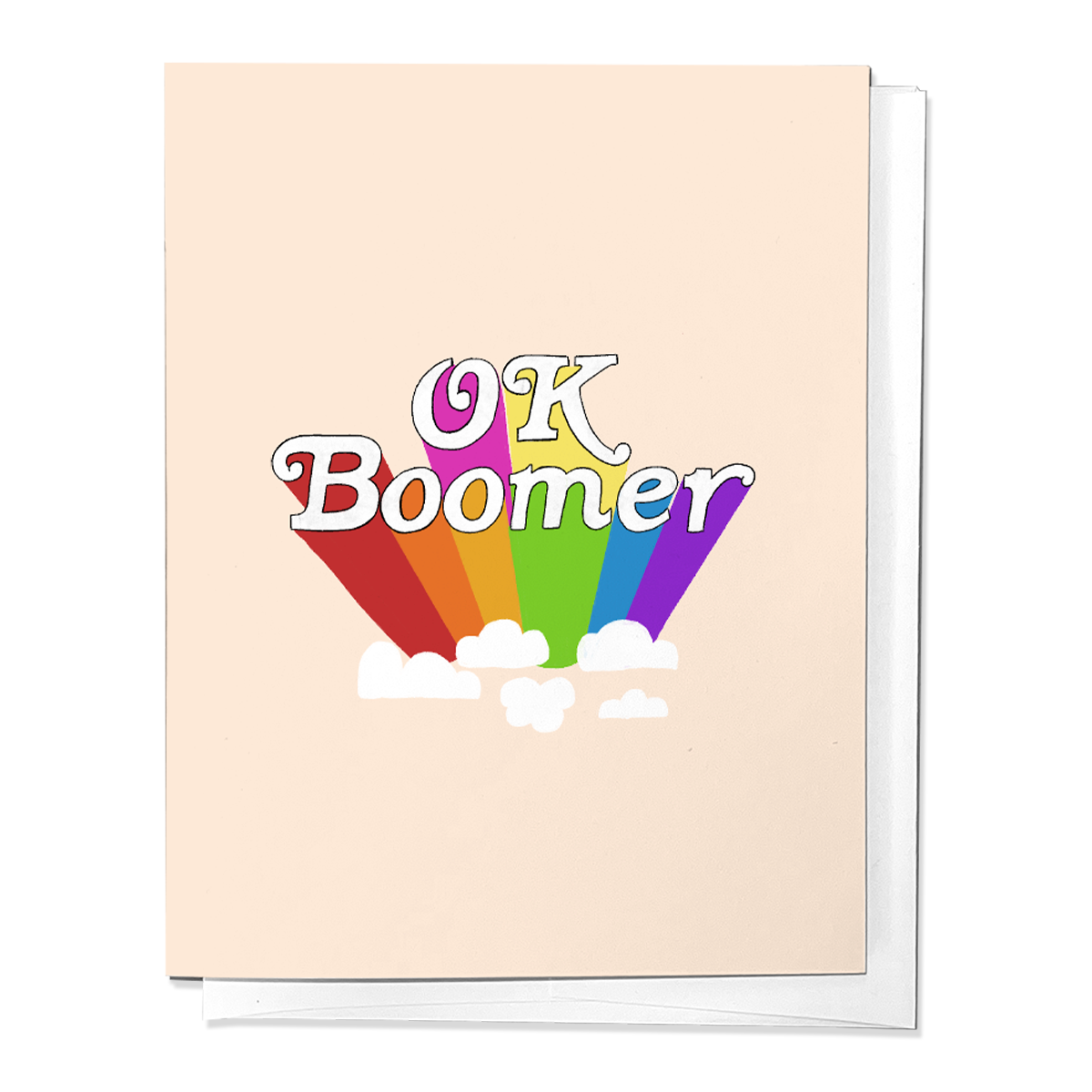 OK BOOMER, OLD BIRTHDAY RAINBOW FUNNY GREETING CARD