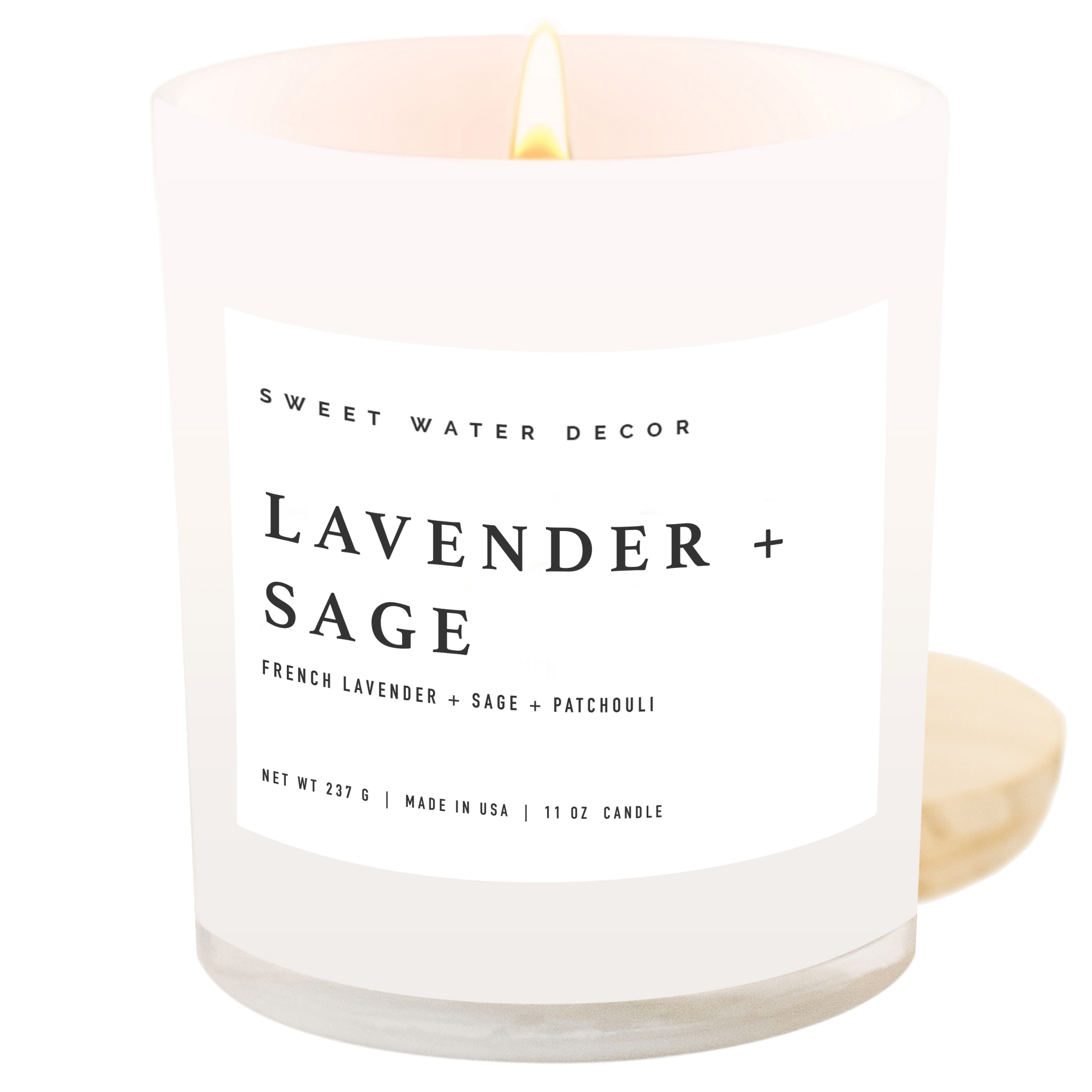 LAVENDER AND SAGE SOY CANDLE - WHITE CAR - 11 OZ