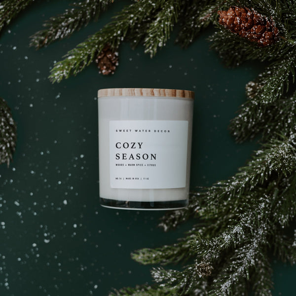 COZY SEASON SOY CANDLE - WHITE JAR - 11 OZ