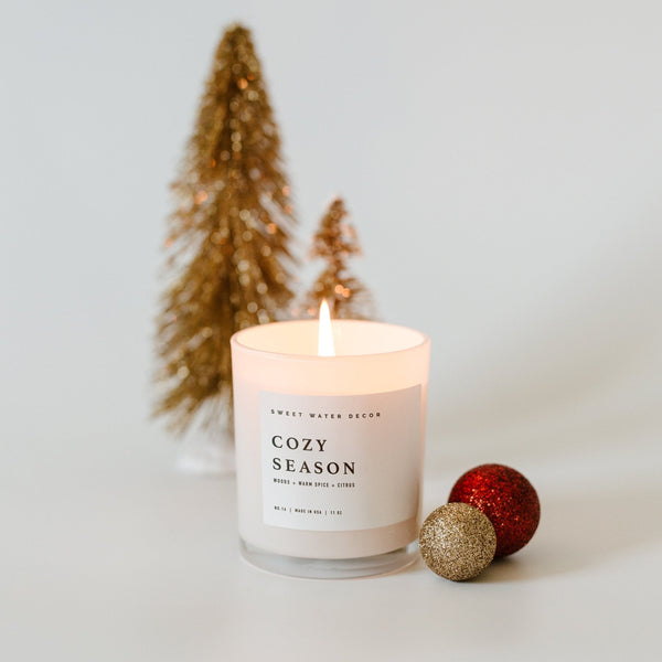 COZY SEASON SOY CANDLE - WHITE JAR - 11 OZ