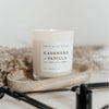 CASHMERE AND VANILLA SOY CANDLE - WHITE JAR - 11 OZ