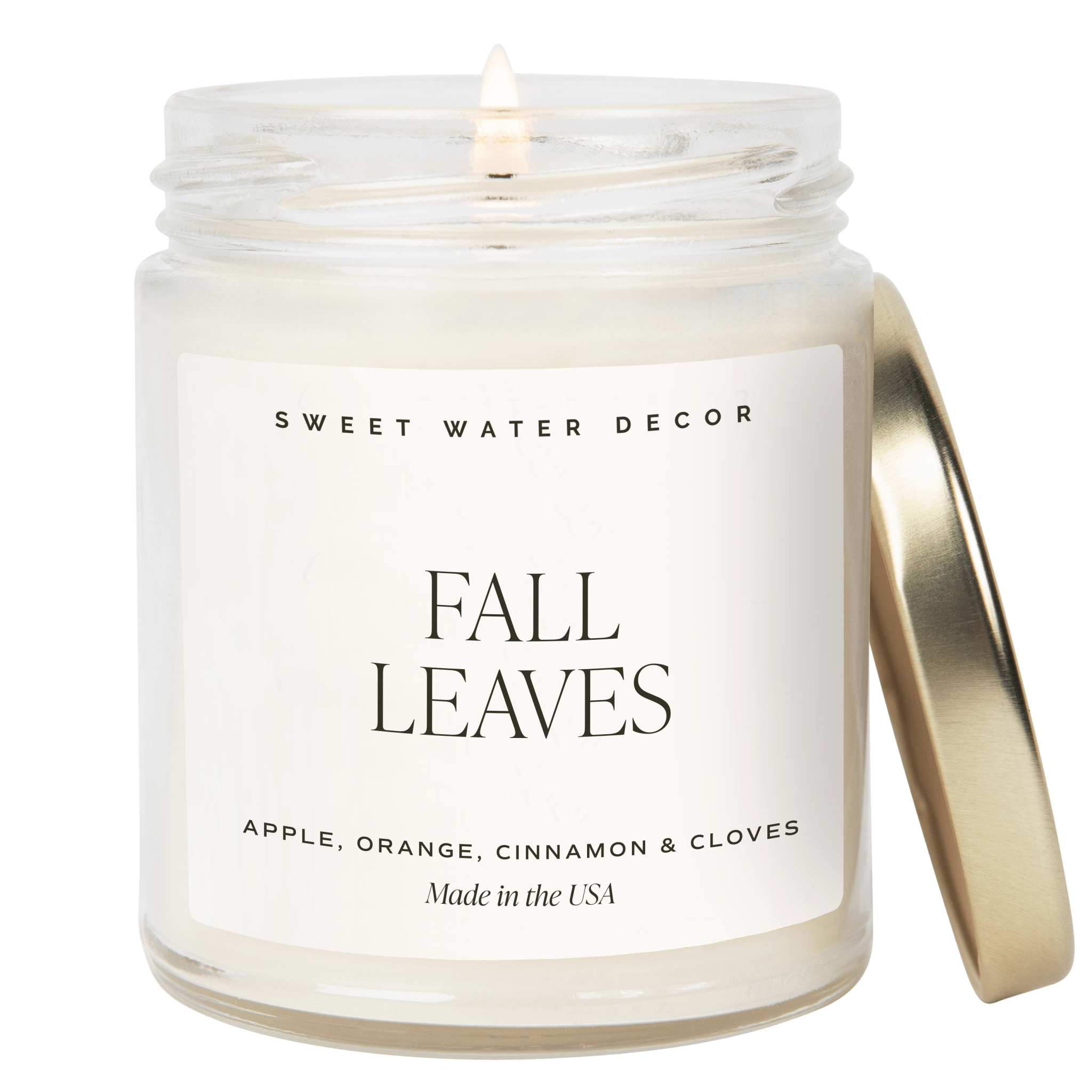 FALL LEAVES SOY CANDLE - CLEAR JAR - 9 OZ