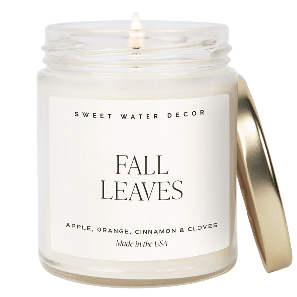 FALL LEAVES SOY CANDLE - CLEAR JAR - 9 OZ