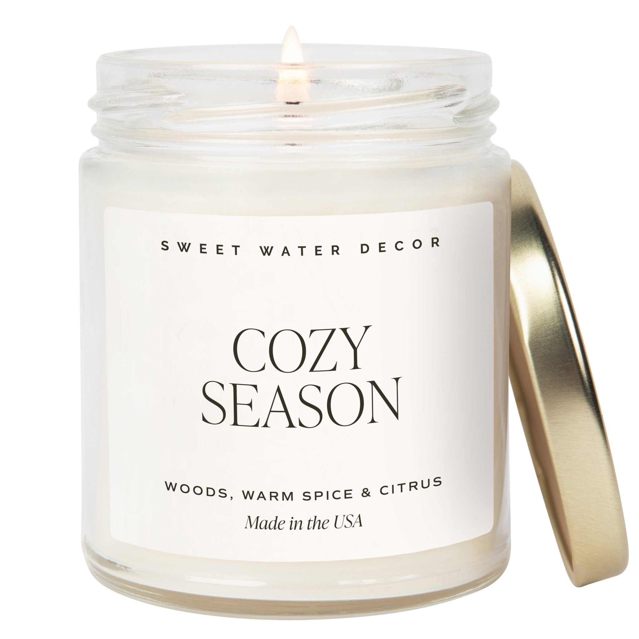 COZY SEASON SOY CANDLE - CLEAR JAR - 9 OZ