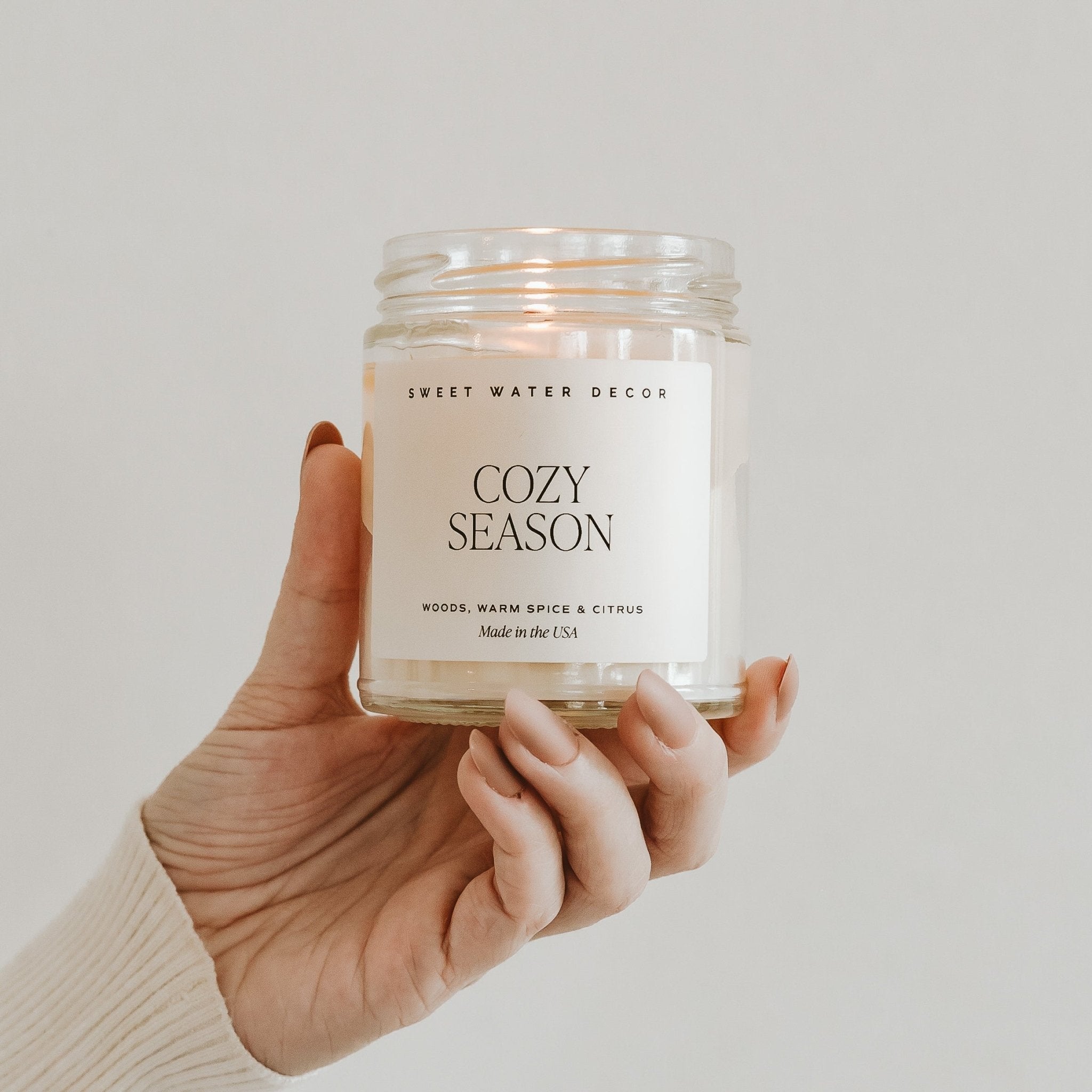 COZY SEASON SOY CANDLE - CLEAR JAR - 9 OZ