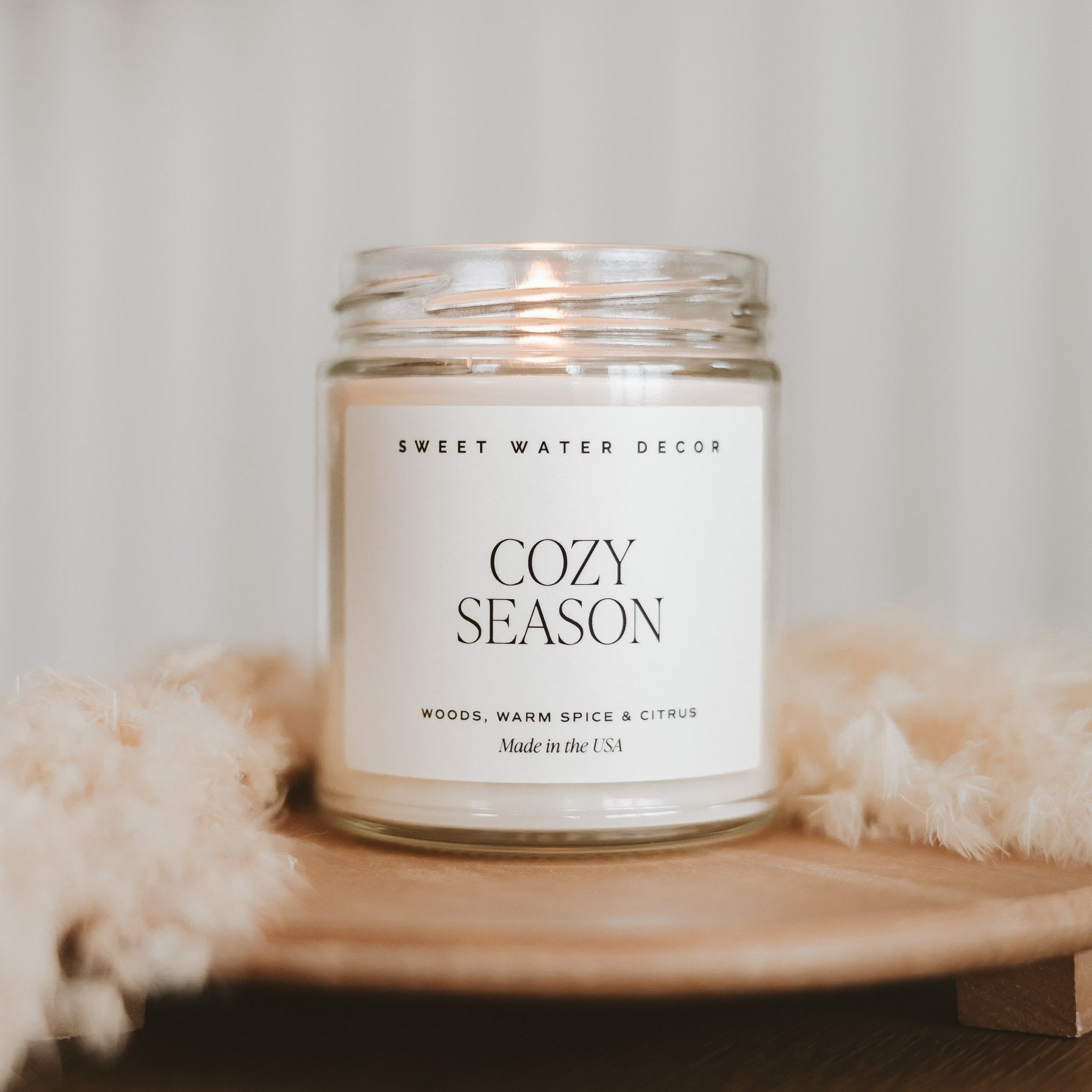 COZY SEASON SOY CANDLE - CLEAR JAR - 9 OZ