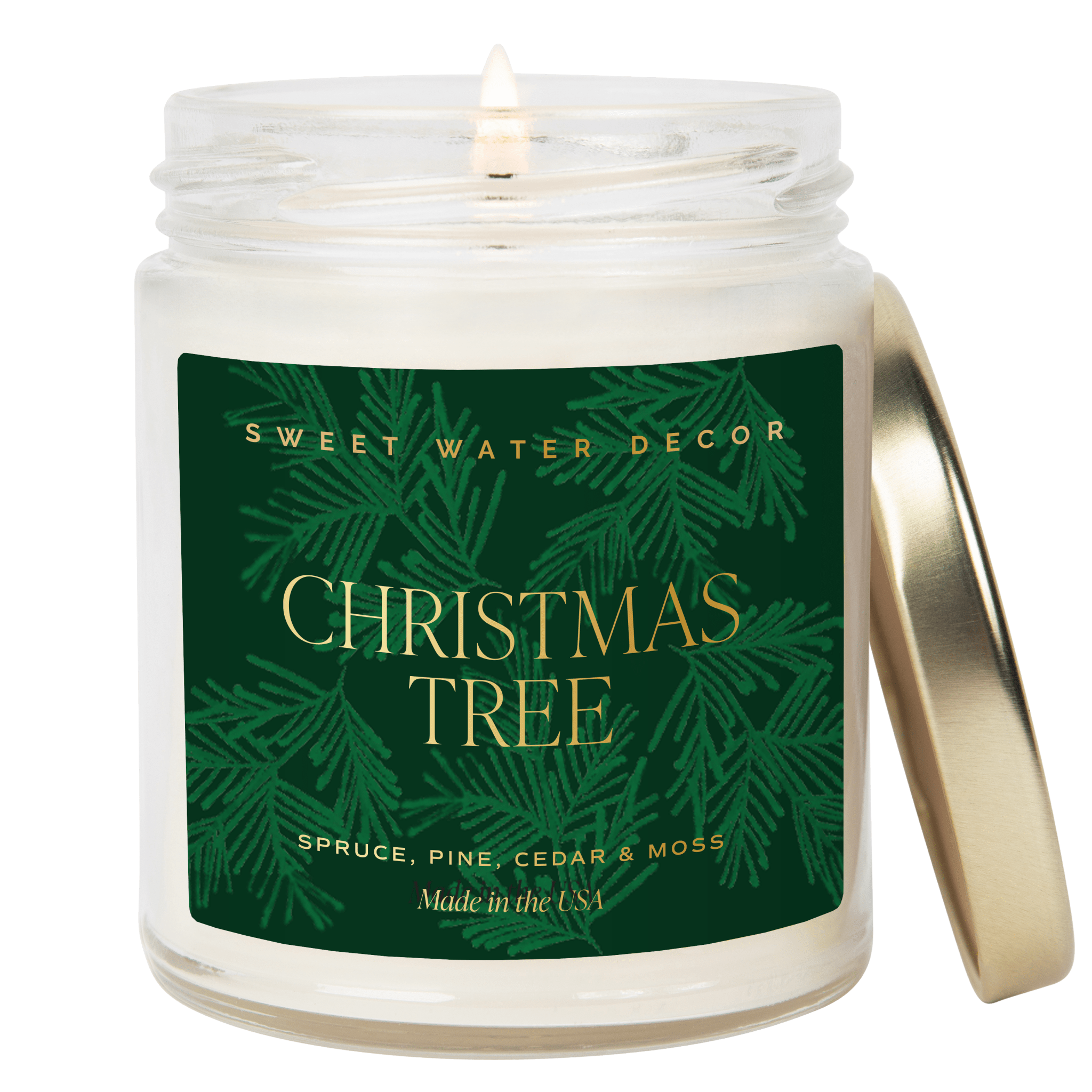 CHRISTMAS TREE SOY CANDLE Tree Soy Candle - CLEAR JAR - 9 OZ