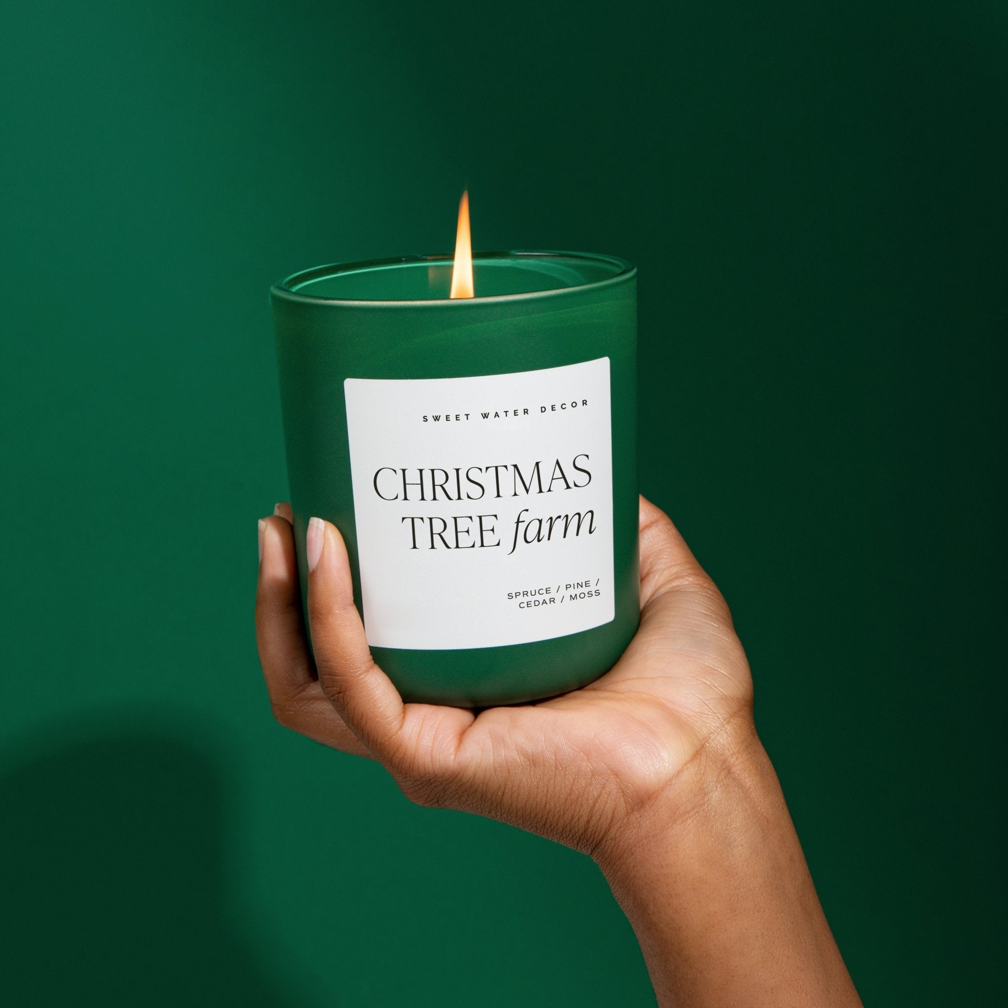 CHRISTMAS TREE FARM SOY CANDLE - GREEN MATTE JAR - 15 OZ