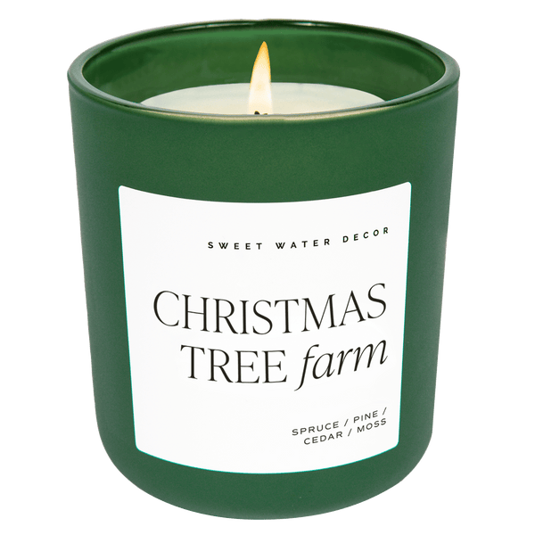 CHRISTMAS TREE FARM SOY CANDLE - GREEN MATTE JAR - 15 OZ