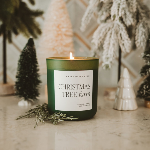 CHRISTMAS TREE FARM SOY CANDLE - GREEN MATTE JAR - 15 OZ