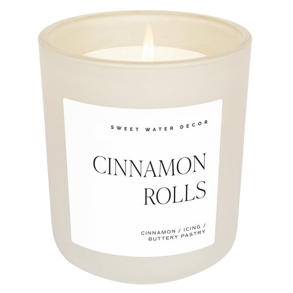 CINNAMON ROLLS SOY CANDLE - TAN MATTE JAR - 15 OZ